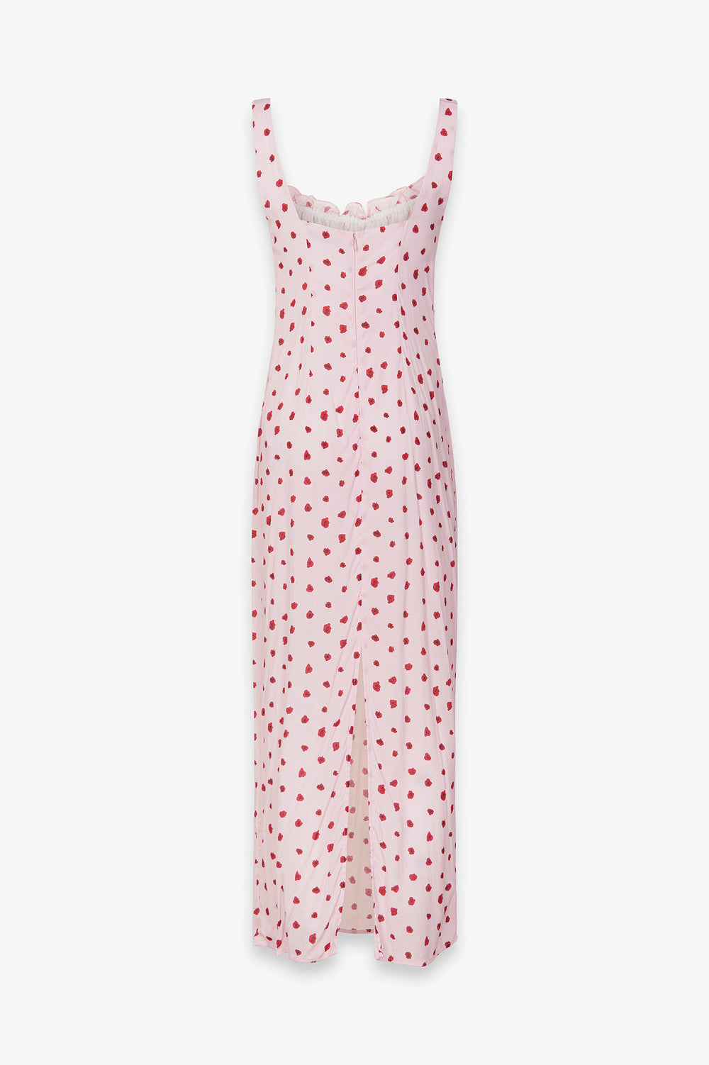 MEGAN - ABITO LUNGO CON SCOLLO SQUADRATO E ARRICCIATURE IN CREPE