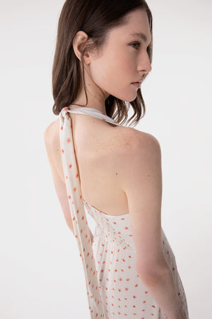 PAULA - MIDI DRESS WITH SQUARE NECK AND SIDE SPLIT