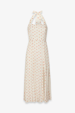 PAULA - MIDI DRESS WITH SQUARE NECK AND SIDE SPLIT
