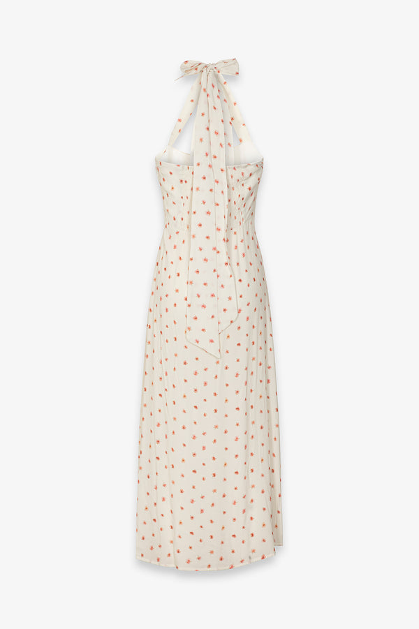 PAULA - MIDI DRESS WITH SQUARE NECK AND SIDE SPLIT