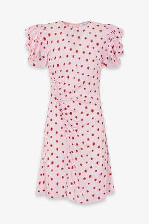KRISTEL - ABITO MIDI CON DRAPPEGGIO E BOTTONCINI IN CREPE CON SPACCO LATERALE