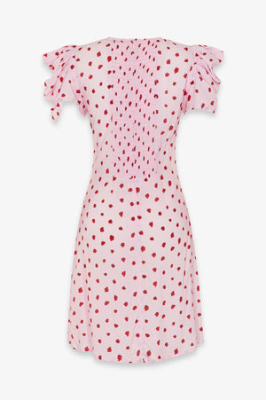 KRISTEL - ABITO MIDI CON DRAPPEGGIO E BOTTONCINI IN CREPE CON SPACCO LATERALE