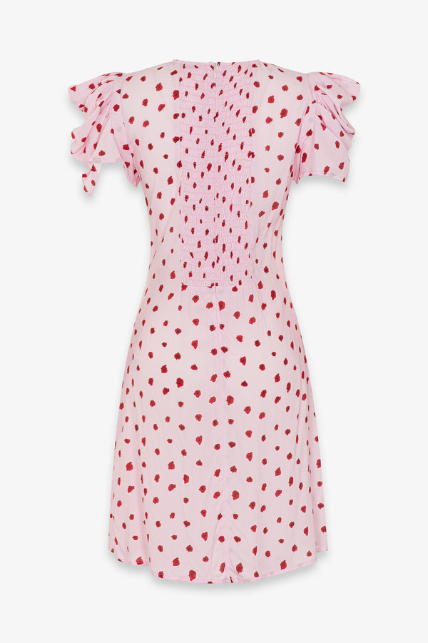 KRISTEL - ABITO MIDI CON DRAPPEGGIO E BOTTONCINI IN CREPE CON SPACCO LATERALE