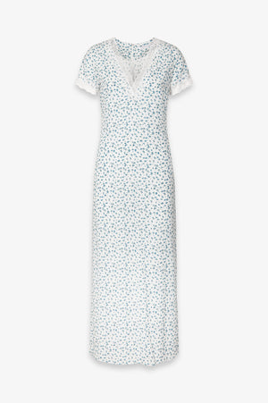 RAYA - CREPE MIDI DRESS WITH LACE INSERTS