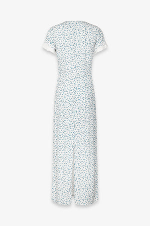 RAYA - CREPE MIDI DRESS WITH LACE INSERTS