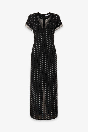 RAYA - ABITO MIDI IN CREPE CON INSERTI IN PIZZO