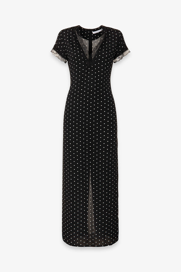 RAYA - ABITO MIDI IN CREPE CON INSERTI IN PIZZO