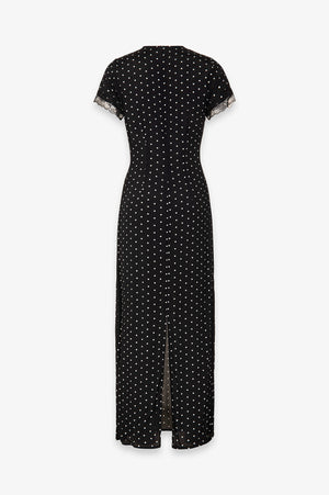 RAYA - ABITO MIDI IN CREPE CON INSERTI IN PIZZO