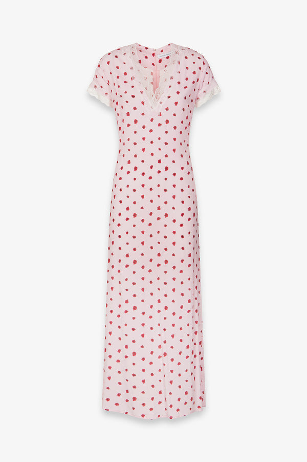 RAYA - ABITO MIDI IN CREPE CON INSERTI IN PIZZO
