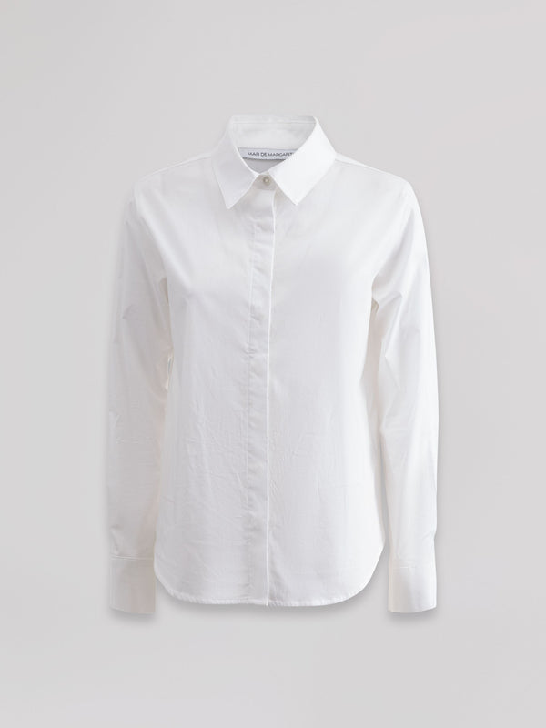 CAMICIA IN POPELINE CON ABBOTTONATURA NASCOSTA