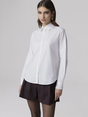 CAMICIA IN POPELINE CON ABBOTTONATURA NASCOSTA