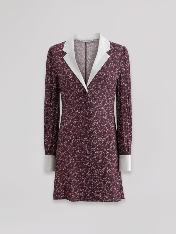 ABITO CHEMISIER CORTO CON COLLETTO E POLSINI IN POPELINE