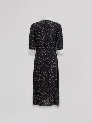 ABITO MIDI CON MANICA A 3/4 E COLLETTO CAMICIA