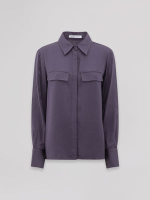CAMICIA REGULAR CON ABBOTTONATURA NASCOSTA E PIPING