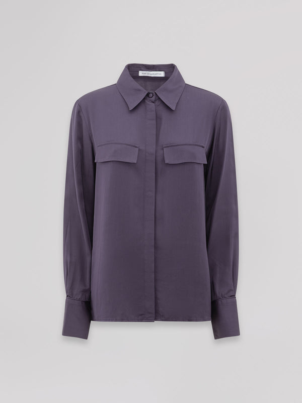 CAMICIA REGULAR CON ABBOTTONATURA NASCOSTA E PIPING