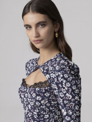 ABITO MIDI CON DETTAGLIO BRALETTE IN PIZZO