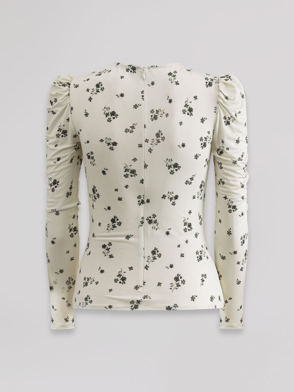 TOP MANICA LUNGA CON DETTAGLIO BRALETTE IN PIZZO