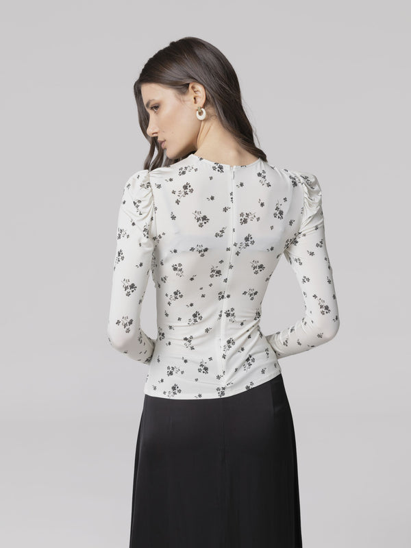 TOP MANICA LUNGA CON DETTAGLIO BRALETTE IN PIZZO