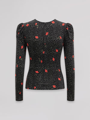 TOP MANICA LUNGA CON DETTAGLIO BRALETTE IN PIZZO