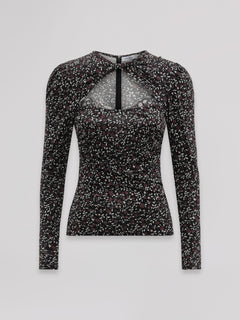 TOP MANICA LUNGA CON DETTAGLIO BRALETTE IN PIZZO