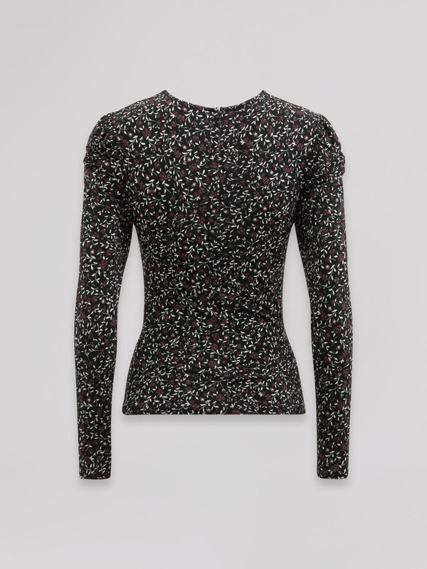TOP MANICA LUNGA CON DETTAGLIO BRALETTE IN PIZZO