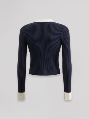 PULLOVER MANICA LUNGA CON ABBOTTTONATURA DAVANTI