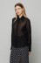 Penelope- camicia con collo particolare in georgette • Noir