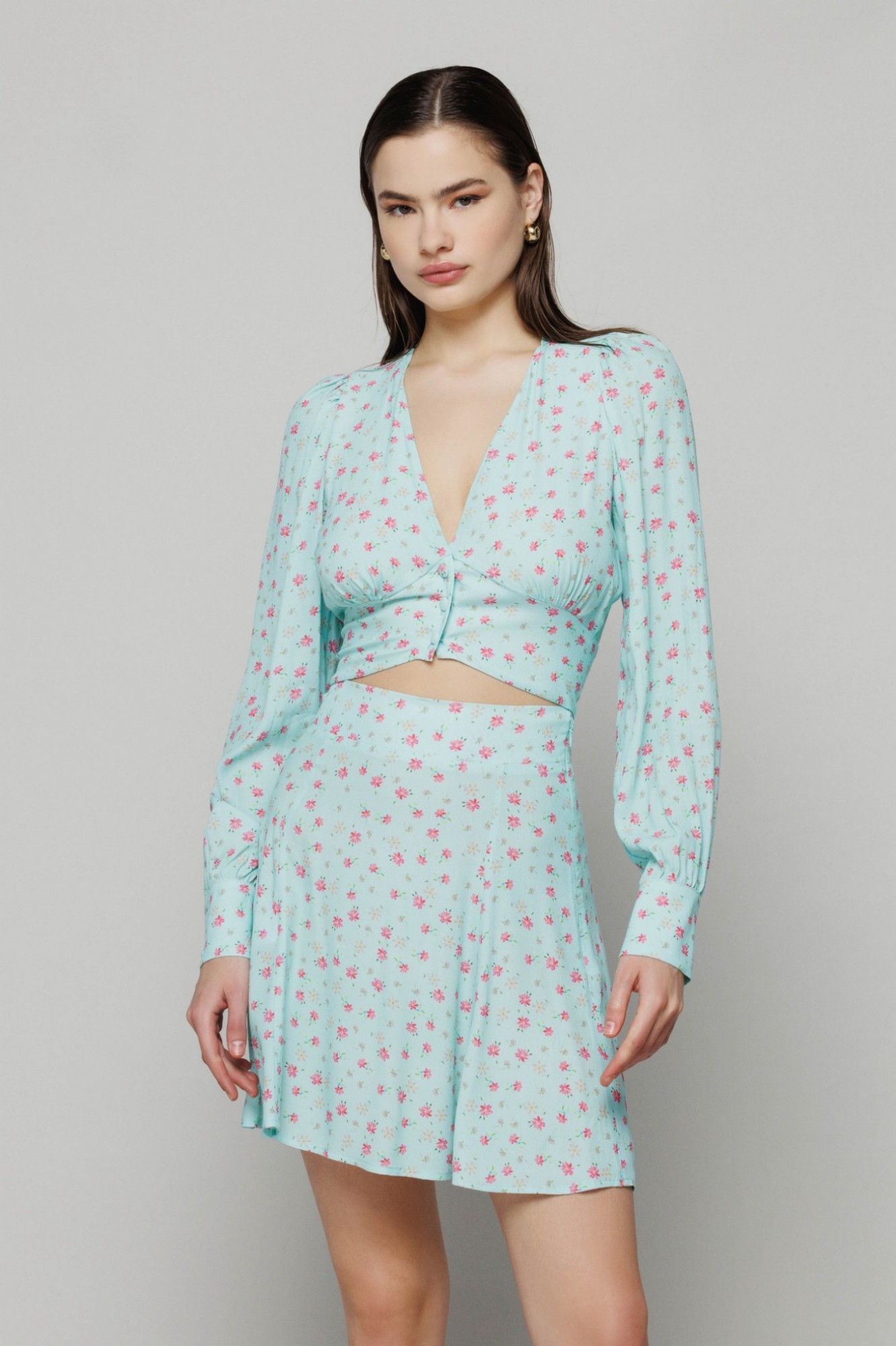 Emily - top scollo a v con bottoncini • Margaritas vert