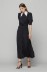 Catharine - abito chemisier in crepe midi con detttaglio collo • Mignonne noir