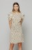 Picture of Karin - dress with draping and buttons • Ecru polka dots